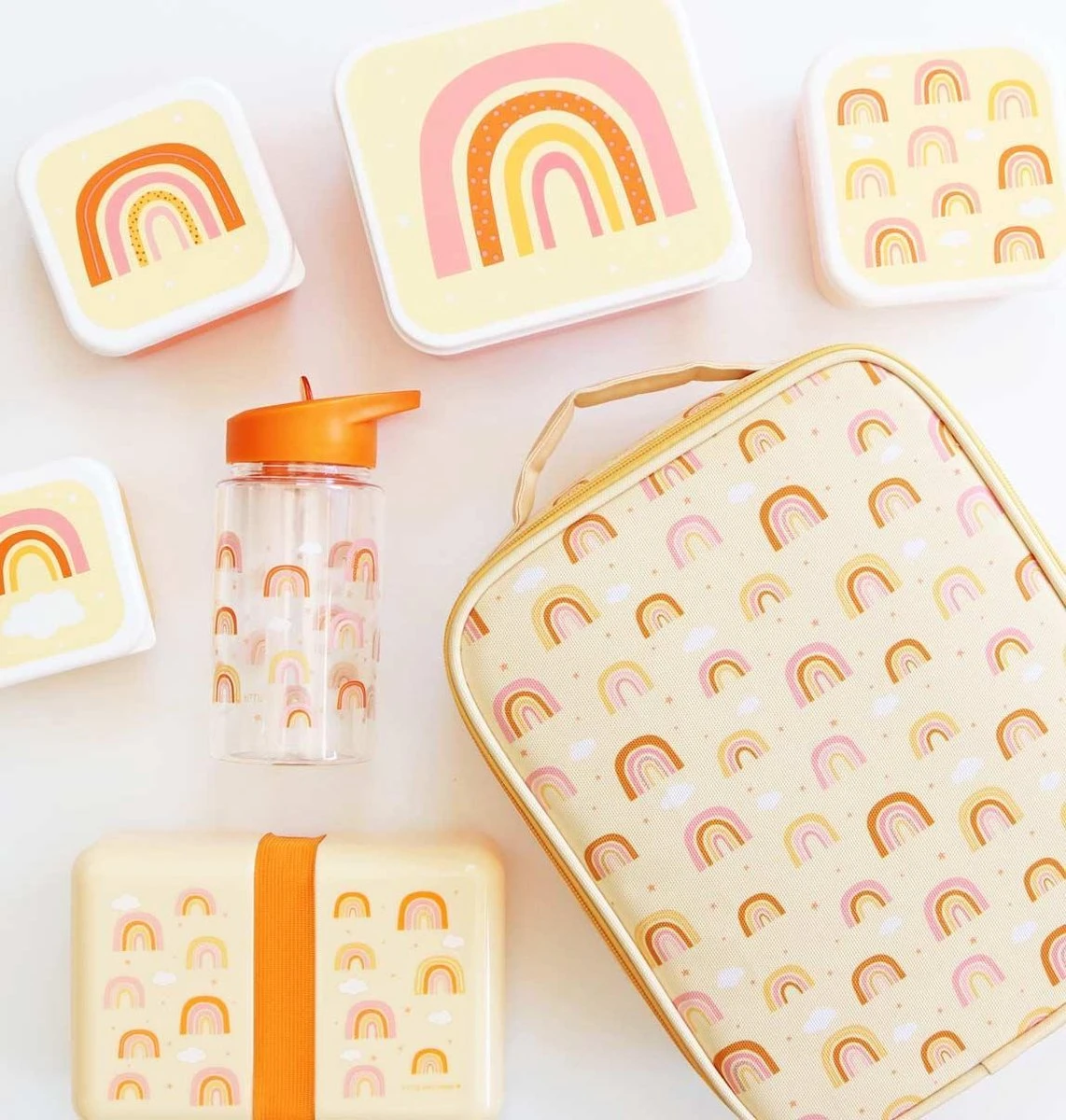 A Little Lovely Company - Brooddoos - Broodtrommel - Lunch & Snack Box Set Van 4 - Regenbogen 12 A Little Lovely Company - Brooddoos - Broodtrommel - Lunch & Snack Box Set Van 4 - Regenbogen - Afbeelding 10