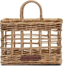 Riviera Maison Servettenhouder Staand Rotan Tas, Keuken, Eettafel, Opbergdoos Servetten - Rustic Rattan Bag Napkin Holder - Bruin - Rattan Pitriet