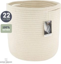 Bestseller #1 Mand Van Sophie Nordinn® - Opbergmand Goteborg (Wit Klein) - Wasmand - Wasmanden - Waszak - 22 L