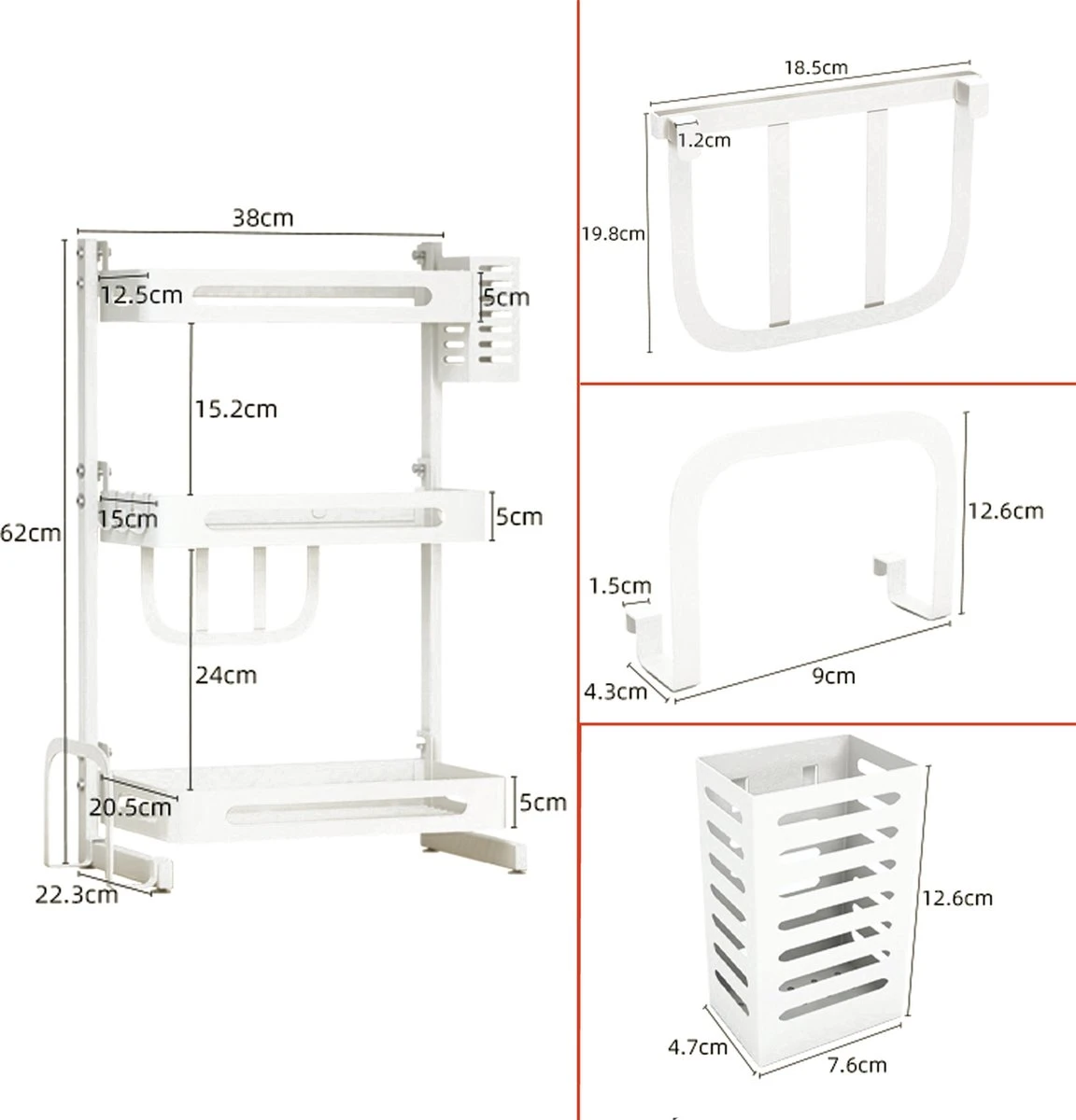 Chefs Cuisine Kruidenrek - Kruidenrek Staand - Keukenrek -aanrecht Organizer - Bureau Organizer - Keuken Organizers - Roestvrij Staal 7 Chefs Cuisine Kruidenrek - Kruidenrek Staand - Keukenrek -aanrecht Organizer - Bureau Organizer - Keuken Organizers - Roestvrij Staal - Afbeelding 5