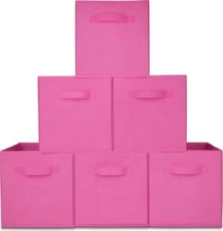 LifeGoods Kast Organizers - 6 Stuks - 20L - Textiel - Roze