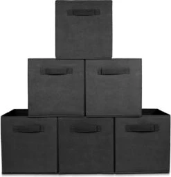 LifeGoods Kast Organizers - 6 Stuks - 20L - Textiel - Zwart
