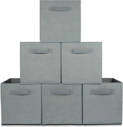 LifeGoods Kast Organizers - 6 Stuks - 20L - Textiel - Grijs