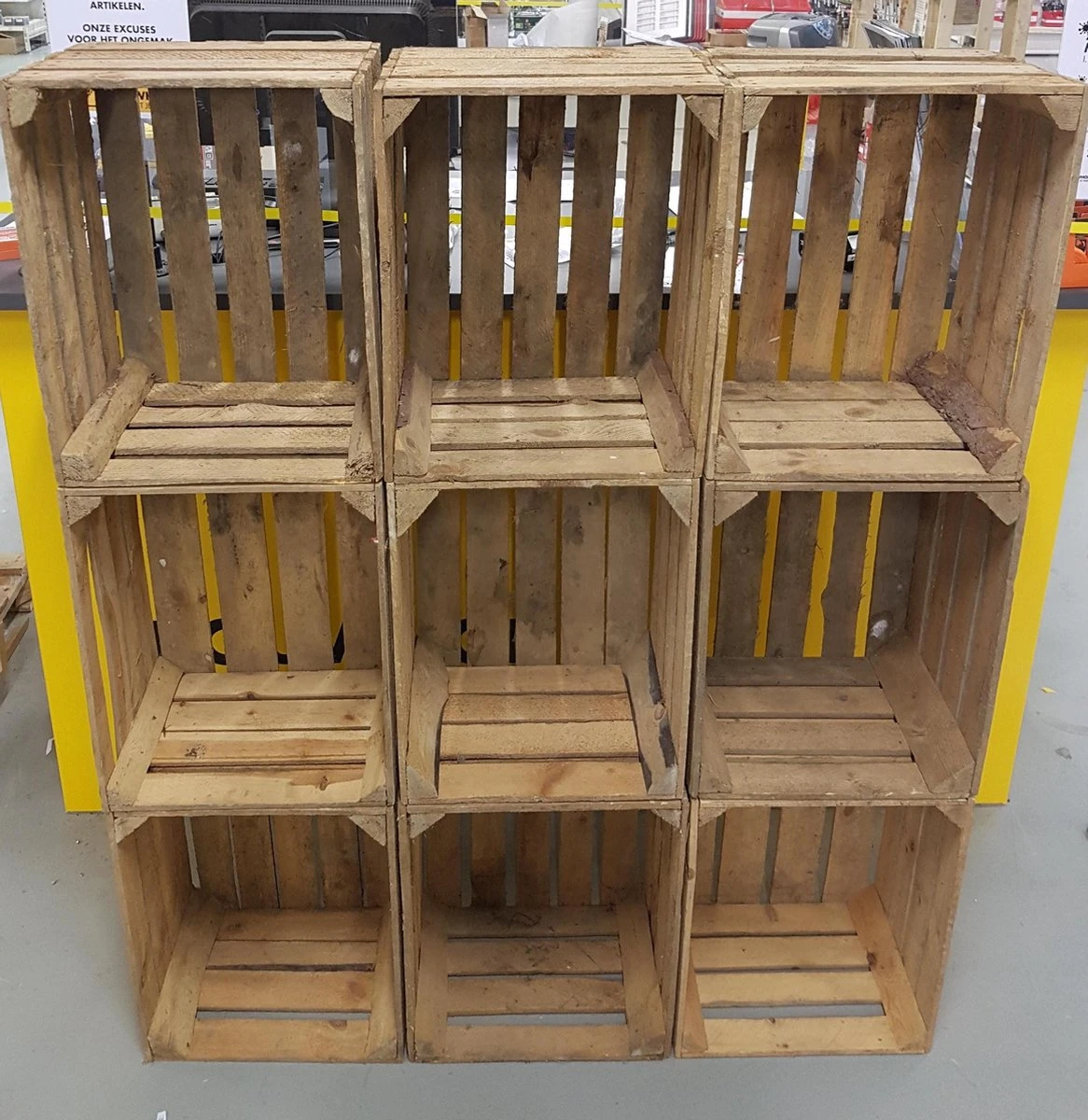 Fruitkist - Houten Kistjes - 50 X 40 X 30 Cm - Per 3 Stuks - Vintage - 60 Liter 7 Fruitkist - Houten Kistjes - 50 X 40 X 30 Cm - Per 3 Stuks - Vintage - 60 Liter - Afbeelding 5