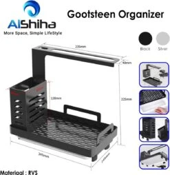 AlShiha® Vaatdoekhouder - Gootsteen Organizer - Aanrecht Organiser - Afdruiprek - Keuken Organizers - Sponshouder - Zwart 19 AlShiha® Vaatdoekhouder - Gootsteen Organizer - Aanrecht Organiser - Afdruiprek - Keuken Organizers - Sponshouder - Zwart -Thuisopslag 1168x1200