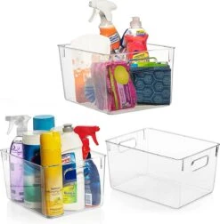 Stosh Koelkast Organizer - Opbergbox - Lade Organizer - Keuken Organizers - Opbergdoos - Koelkast Bakjes - Transparant - 3 Stuks