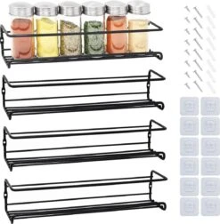 Merkloos Friendly Kitchen - Zwart Ophangbaar Kruidenrek - Modern Strak Kruidenrekje - Staal -Thuisopslag 1178x1200