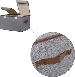 Merkloos Opbergmand Met Deksel - Grijs - Opvouwbare Opbergmand - Textiel - Opbergdoos - Organizer - Speelgoed Opbergmand - Opbergbox -Thuisopslag 1178x1200 3