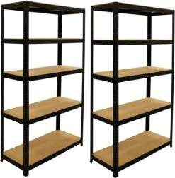 Opbergrek - 90 Cm Breed - 875 Kg Draagkracht - Monteren Zonder Schroeven - Zwart - 2 Stuks