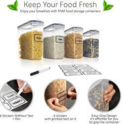 TNM Luxe Luchtdichte Voorraadbussen Set Zwart (4x2,5L), Voorraadpotten, Voedselcontainer Met Deksel, Vershouddoos -Thuisopslag 1180x1200 1