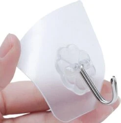 Merkloos 2x Transparante Ophanghaken - Wandhaken - Badkamerhaken - Keukenhaken - Ophanghaakjes - Plastic / RVS - Zelfklevende Ophanghaken - Kledinghaken - Zelfklevende Haken -Thuisopslag 1181x1200 2