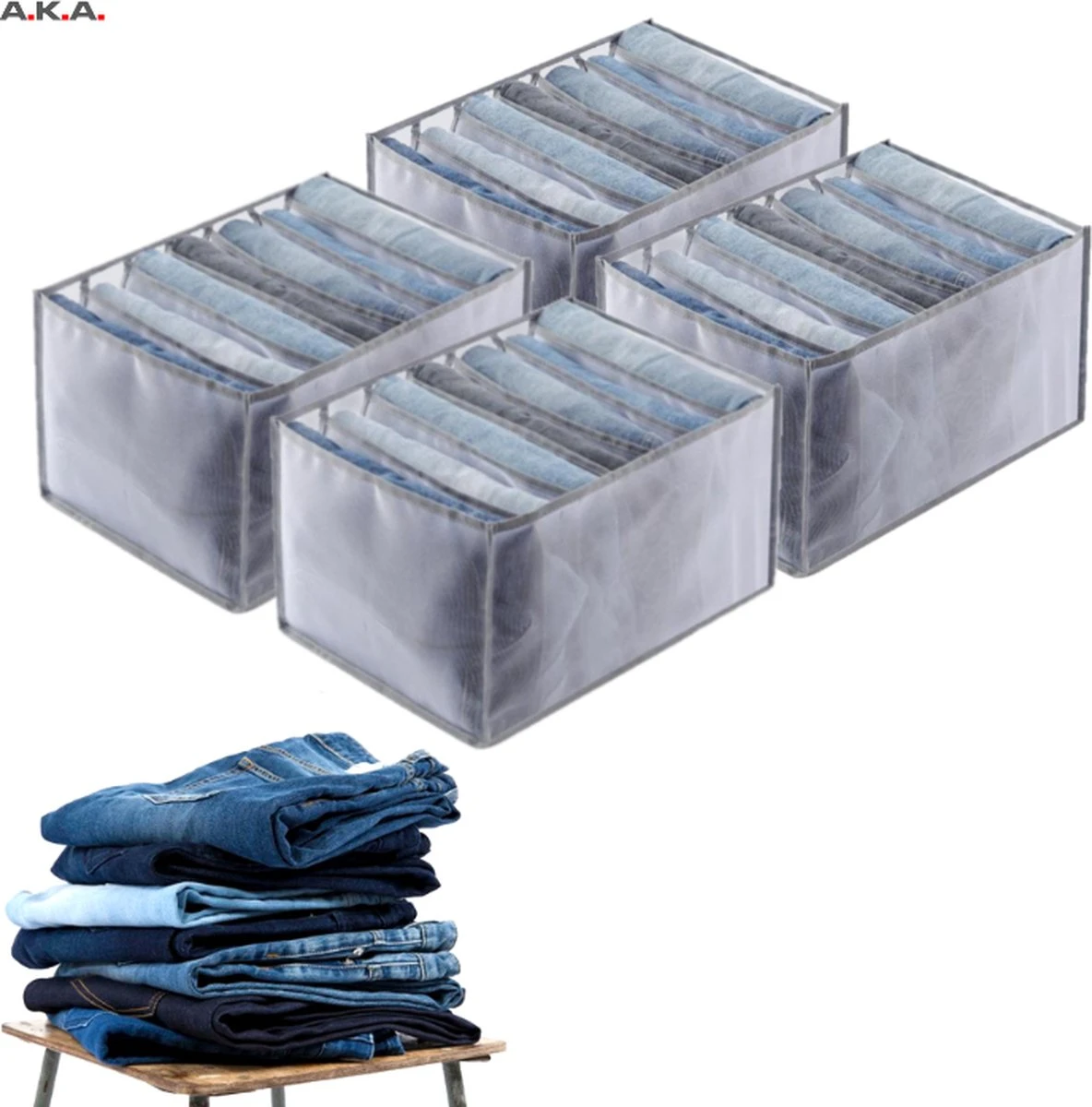 Merkloos A.K.A. Kleding Broeken Lade Organizer Set Van 4 - Jeans Opbergbox Kast Kledingkast - Broekhanger Ruimtebesparende Kledinghangers 3 Merkloos A.K.A. Kleding Broeken Lade Organizer Set Van 4 - Jeans Opbergbox Kast Kledingkast - Broekhanger Ruimtebesparende Kledinghangers
