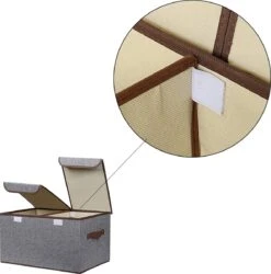 Merkloos Opbergmand Met Deksel - Grijs - Opvouwbare Opbergmand - Textiel - Opbergdoos - Organizer - Speelgoed Opbergmand - Opbergbox -Thuisopslag 1184x1200 4