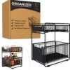 GEON - Gootsteenkast Organizer - Keukenkast Organizer - Gootsteenrek - Badkamer Organizer - Zwart/Wit -Thuisopslag 1185x1200 4