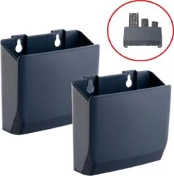 Universele Accessoire Wandbeugel Houder Organizer - Muur Wand Opbergbakken Voor Opbergen Afstandsbediening/Smartphone/Pennen/Kantoorgerei - Bakjes Opbergboxen Voor Aan De Muur - Zelfklevend Of Shroefbaar - Set Van 2 Stuks - 12,5 X 5 X 11 Cm