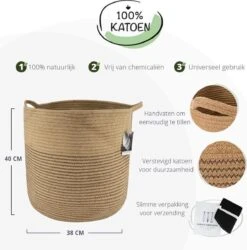 Bestseller #1 Opbergmand Van Sophie Nordinn® - Mand Goteborg (Jute Groot) - Wasmand - Waszak - 57 L -Thuisopslag 1187x1200 5