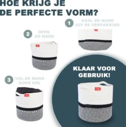 Fruits & Vikings Manden Set Van 2 - Zwart / Wit / Grijs - Kast Organizer - Wassorteerder - Kinderkamer / Badkamer / Speelgoed -Thuisopslag 1188x1200 9