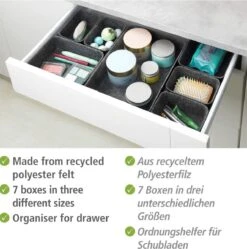 De Millennials 7 Delige Organizer - Ladeverdeler - Organizer Bureau - Lade Bakjes - Opbergbakjes - Mandjes - Make Up Bakjes - Lade Verdeler - Opberg Mandjes - Opbergmand - Donkergrijs -Thuisopslag 1190x1200 3