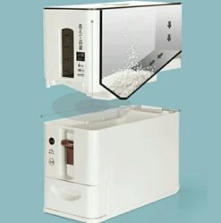Merkloos TDR-Japans Rijst/Granen Container/Dispenser/ Opbergdoos - 6KG Inhoud - Wit -Thuisopslag 1191x1200 1