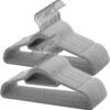 ACAZA 30 Anti-slip Kleerhangers - Ultra-dunne Kledingshangers Met Fluweel - Kapstokken Met Broeklat Of Roklat - Grijs