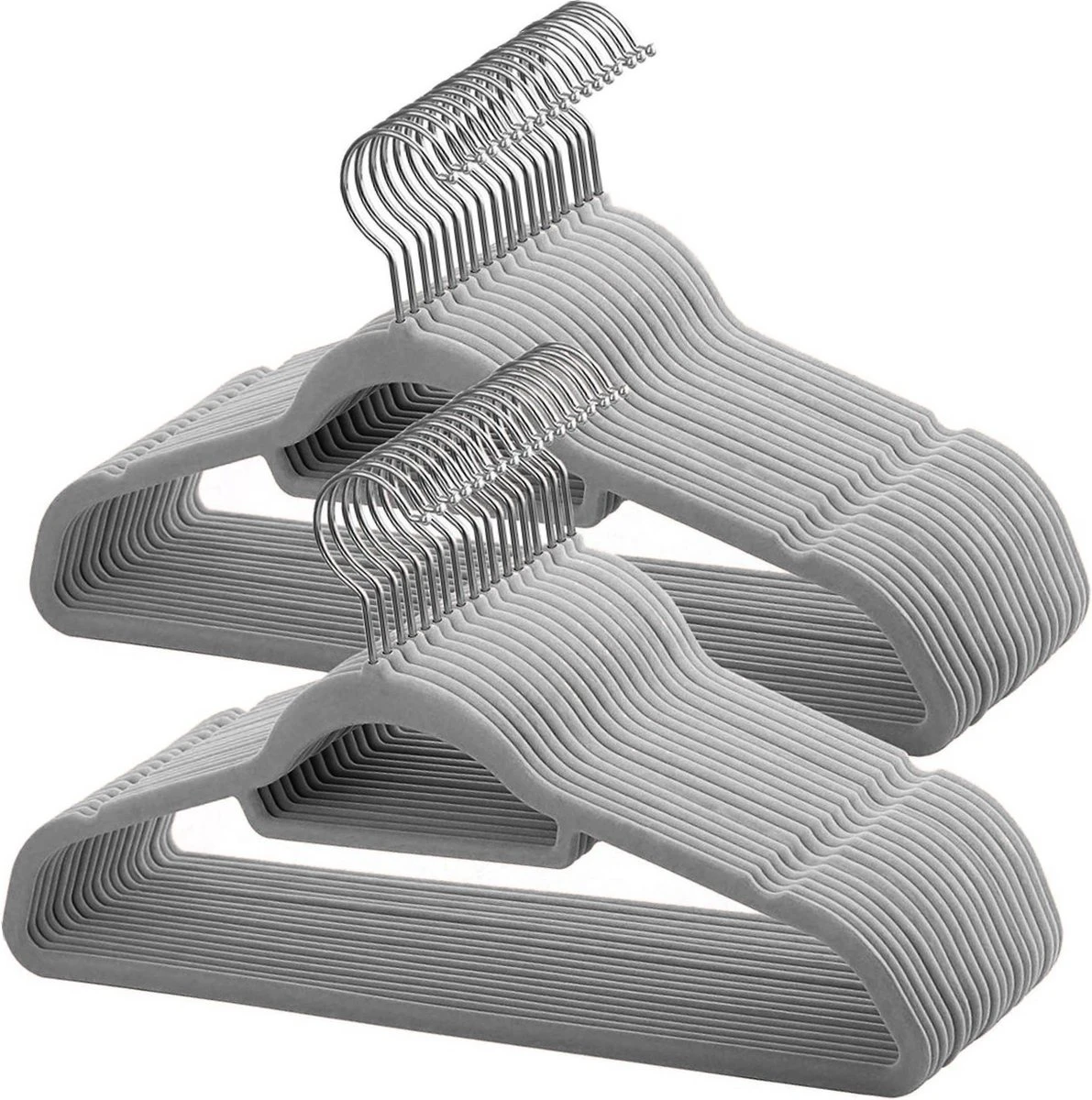 ACAZA 30 Anti-slip Kleerhangers - Ultra-dunne Kledingshangers Met Fluweel - Kapstokken Met Broeklat Of Roklat - Grijs 3 ACAZA 30 Anti-slip Kleerhangers - Ultra-dunne Kledingshangers Met Fluweel - Kapstokken Met Broeklat Of Roklat - Grijs