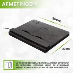 LeafU® Leesboek Standaard - Boekenstandaard - Kookboekstandaard - Tablet Standaard - Boekenhouder - Book Holder - Laptop Standaard - Cambridge -Thuisopslag 1192x1200 13