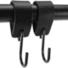 Brute Strength - Leren S-haak Hangers - Zwart - 2 Stuks - 12,5 X 2,5 Cm – Zwart Zilver – Leer - Handdoekhaakjes - Ophanghaken – Kapstokhaak -Thuisopslag 1195x1200 14