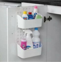 Soft Chef Verstelbare Hangende Organizer | Gootsteenkast Organizer | Bureau Organizer | Kast Organizer | Ladekastje | Opbergrek | Badkamer Organizer | Wit