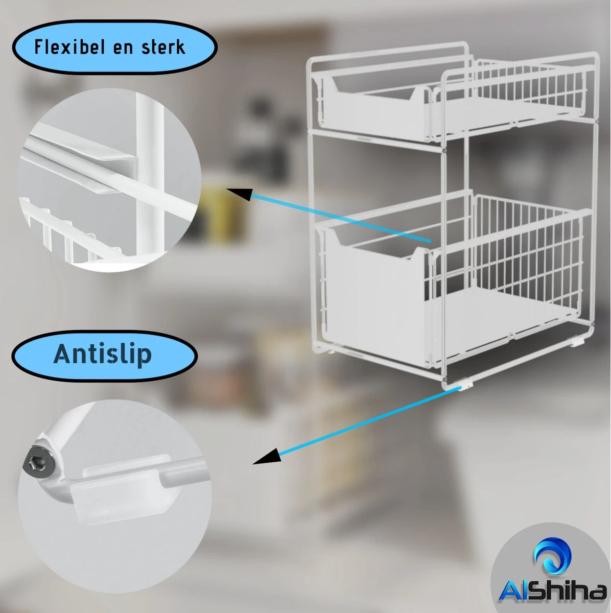 AlShiha® Organizer - Large(Wit) - Ladekast - Kast Organizer - Gootsteenkast Organizer - Aanrecht Organiser - Opbergrek - Keukenkast Organizer - Keuken Organizer - Gootsteen Organizer - Ladesysteem - Ladeblok - Keukenrek 12 AlShiha® Organizer - Large(Wit) - Ladekast - Kast Organizer - Gootsteenkast Organizer - Aanrecht Organiser - Opbergrek - Keukenkast Organizer - Keuken Organizer - Gootsteen Organizer - Ladesysteem - Ladeblok - Keukenrek - Afbeelding 10
