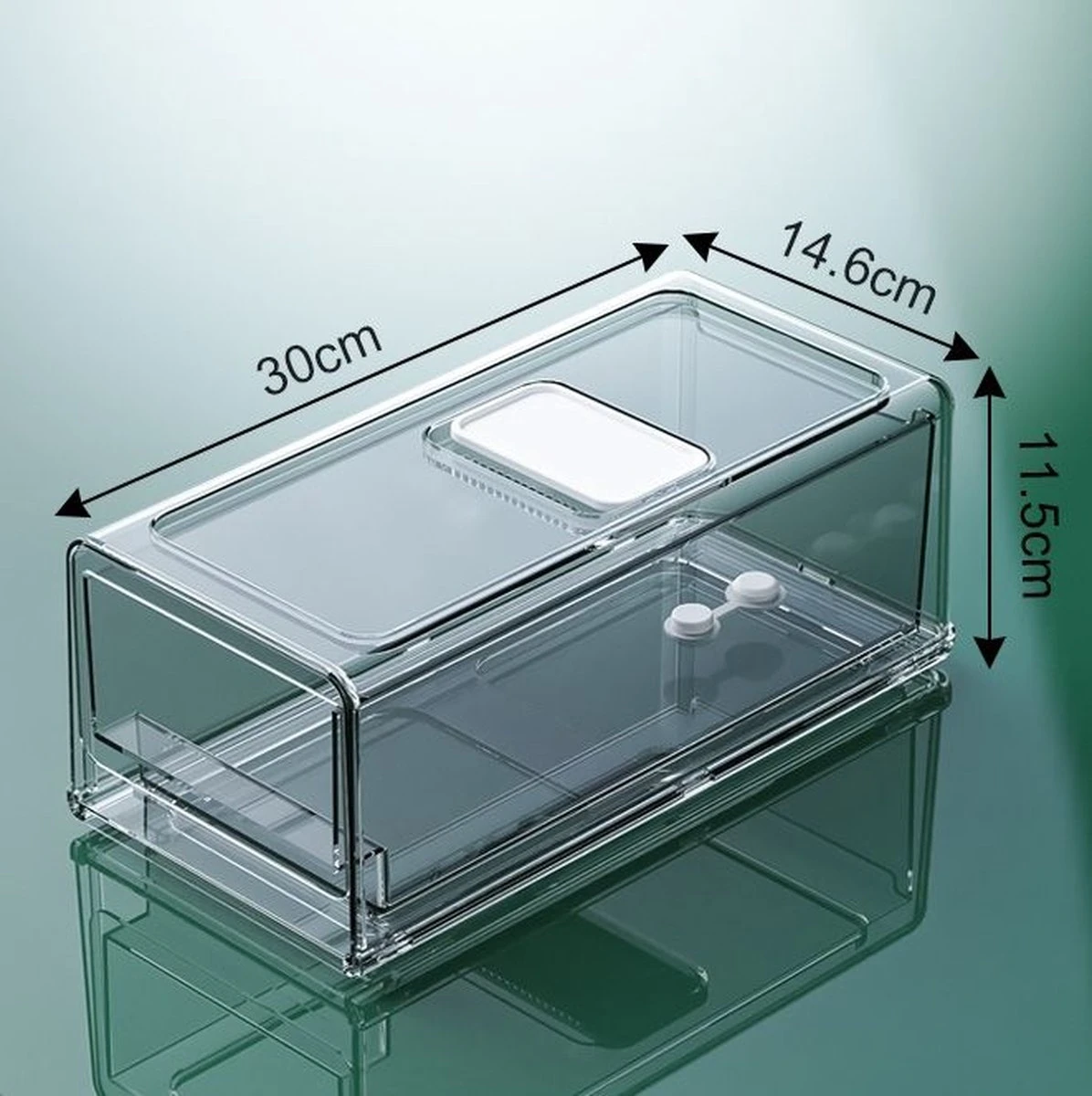 Without Lemon - Premium Koelkast Organizer - Met Deksel - Set Van 2 Groot En Klein - Voorraadbox - Opstapelbaar - Vershoudbox - Schuiflade - Extra Lades - Transparant 11 Without Lemon - Premium Koelkast Organizer - Met Deksel - Set Van 2 Groot En Klein - Voorraadbox - Opstapelbaar - Vershoudbox - Schuiflade - Extra Lades - Transparant - Afbeelding 9