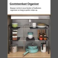 Gootsteenkast Organizer - 1 Laags - Gootsteenrek - Pannenrek - Uitrekbaar - Voor Gootsteen, Keukenkast, Badkamer, Keukenlade, Bureau 19 Gootsteenkast Organizer - 1 Laags - Gootsteenrek - Pannenrek - Uitrekbaar - Voor Gootsteen, Keukenkast, Badkamer, Keukenlade, Bureau -Thuisopslag 1197x1200 12