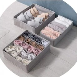 Kleding Opbergbox Set - Opvouwbare Kastlade Verdeler / Onder Bed Organizer Opberger - Opbergen Van BH/Sokken/Stropdassen/Riemen/Ondergoed - Opbergbak - Kledingkast Kast Lade Ladeverdeler Opbergsysteem Opbergdoos Met Vakken - Set Van 3 Stuks -Thuisopslag 1197x1200 19