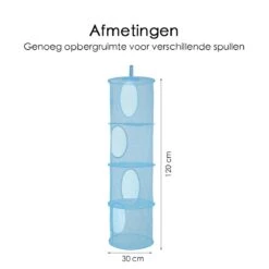 Merkloos Hangende Opberger - Kinderkamer - Opvouwbaar - 4 Vakken - Blauw -Thuisopslag 1198x1200 19