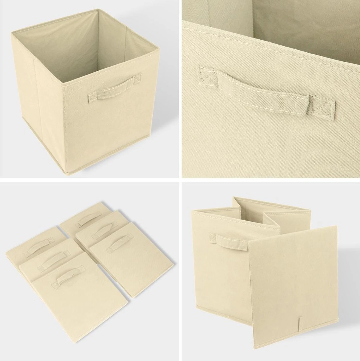 LifeGoods Kast Organizers - 6 Stuks - 20L - Textiel - Beige 4 LifeGoods Kast Organizers - 6 Stuks - 20L - Textiel - Beige - Afbeelding 2