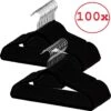 Kledinghangers Zwart Anti Slip 100 St Met Fluweel En Inkepingen - Fluwelen Kleerhangers Met Stropdas En Broeklat - Knaapjes - Metalen Haak - Velvet -Thuisopslag 1198x1200 21