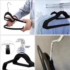 20 Anti Slip Kledinghangers - Draaibare Metalen Haak - Plooibaar - Zwart -Thuisopslag 1198x1200 22