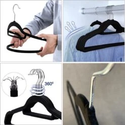 30 Anti-Slip Velvet Kledinghangers - Kleerhangers - Met Broeklat - Extra Zacht - 30 Stuks - Zwart -Thuisopslag 1198x1200 28