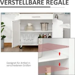 HOMCOM Keukentrolley Rolbare Serveerwagen Keuken Trolley Voor Keuken Woonkamer Eetkamer 801-178 -Thuisopslag 1198x1200 40
