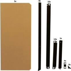 Opbergrek - 90 Cm Breed - 875 Kg Draagkracht - Monteren Zonder Schroeven - Zwart - 2 Stuks -Thuisopslag 1198x1200 45