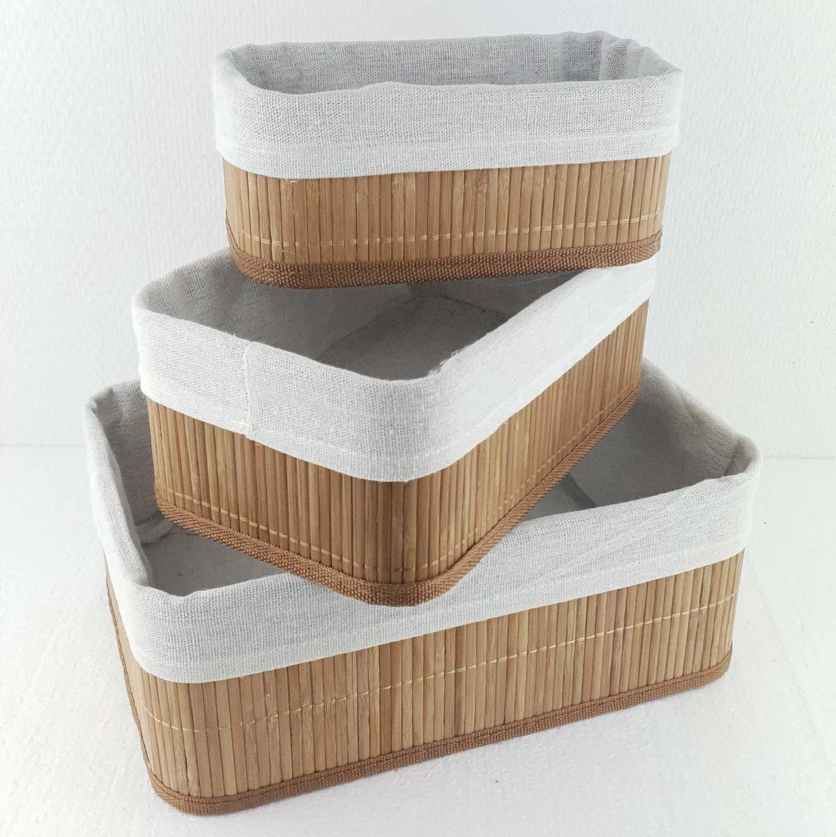 Bamboe Manden 3 Stuks | Multifunctionele Mand | Opbergmanden | 20x10x8cm | 25x15x10cm| 30x20x12cm | Opberg Box/Doos/Mand/Vakken - Opbergsysteem 7 Bamboe Manden 3 Stuks | Multifunctionele Mand | Opbergmanden | 20x10x8cm | 25x15x10cm| 30x20x12cm | Opberg Box/Doos/Mand/Vakken - Opbergsysteem - Afbeelding 5