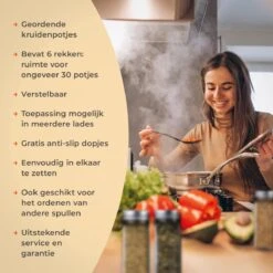 Goedewaere Kruidenrek Lade - 6 Stuks - Keuken Organizers - Keukenlade Organiser - Kruiden Organizer - Uitschuifbaar - Kunststof -Thuisopslag 1199x1200 4