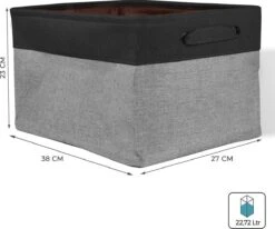 LifeGoods Opbergmand - 3 Stuks - Kast Organizer - 20 L - Textiel - Grijs -Thuisopslag 1200x1002 4