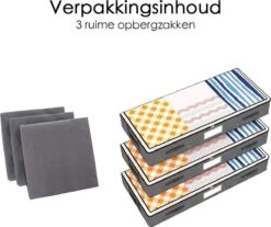 Merkloos Bed Organizer - 3 Stuks - Ruime Opbergzakken Voor Kleding En Dekbedden - Grijs - Opbergtassen Voor Onder Je Bed -Thuisopslag 1200x1004 3