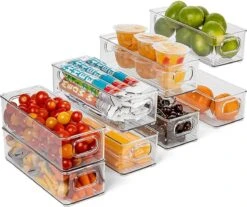 Janse Set Van 4 Koelkast Organizers - Opbergbox - Opberg Bakjes - Koelkast Bakjes - Plastic Bakjes - Bakjes - Keuken Organizer - Stapelbaar - Koelkast Opbergbak - Voorraadbakjes - Koelkast Accessoires - Lade Organizer -Thuisopslag 1200x1007