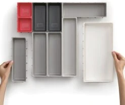 Joseph Joseph Modulaire 10-delige Ladebakjes Grijs Zwart Klikbaar - Grijs - Koppelbaar -Thuisopslag 1200x1011 1
