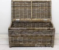 Opbergmand - Met Deksel - 75x40xH40 - Rotan - Riet - Grey -Thuisopslag 1200x1016 3
