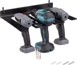 Navaris Gereedschapshouder Voor De Werkplaats - Ophangsysteem Voor 3 Boormachines - Organizer Voor Gereedschap - Ook Geschikt Voor Pegboards