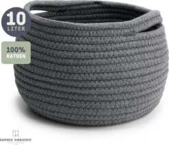 Mand Van Sophie Nordinn® - Opbergmand Boras (Donkergrijs) - Mandjes Opbergen - Milieuvriendelijk Manden - Katoen