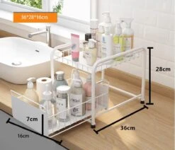 Melili Keukenrek Met Lade–Metaal Badkamer Rekje-Opbergrek – Gootsteen Organizer –Opbergplank-Aanrecht Organizer–Keukenkast Organizer–Badkamer Organizer–badkamer Opslag-Keuken Opslag–Bureau Organizer -Thuisopslag 1200x1029 2