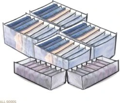 Kledingbroeken Organizer Set Van 6 - Jeans Lade Organizer Opbergbox Kast Kledingkast- Ondergoed Sokken Organizer - Broekhanger